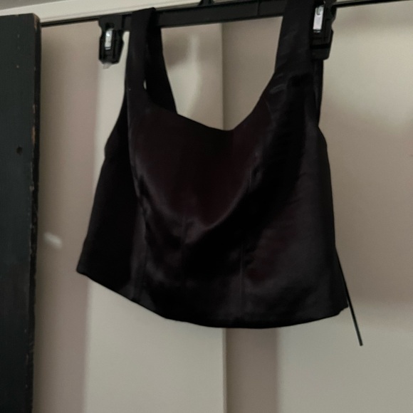 House of Harlow Satin set wide leg cargo pants and crop top Bustier Sz Small NWT - Picture 9 of 16